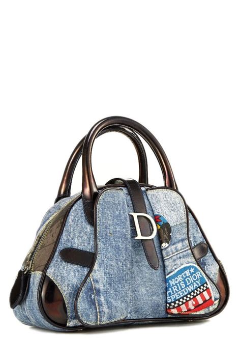 What Goes Around Comes Around Dior Blue Denim Handbag